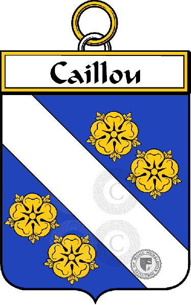 Coat of arms of family Caillou   ref: 34223