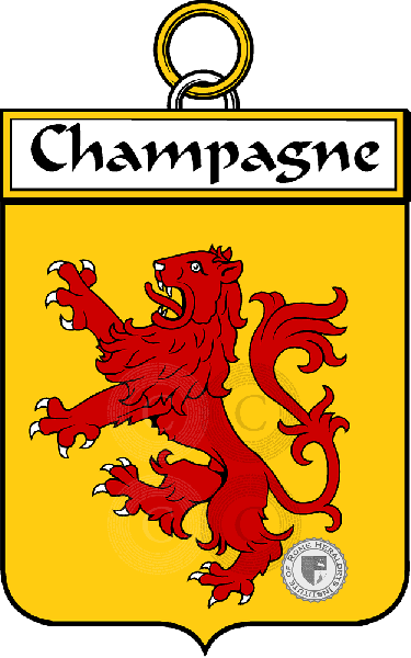 Coat of arms of family Champagne - ref:34268
