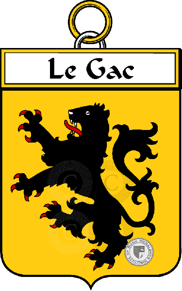 Coat of arms of family Le Gac - ref:34628
