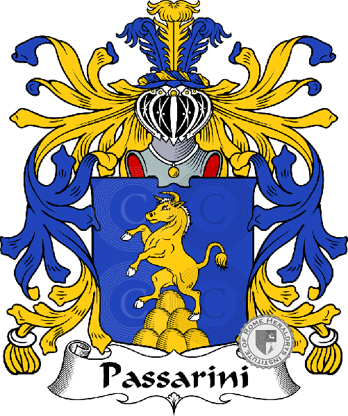 Coat of arms of family Passarini - ref:35694
