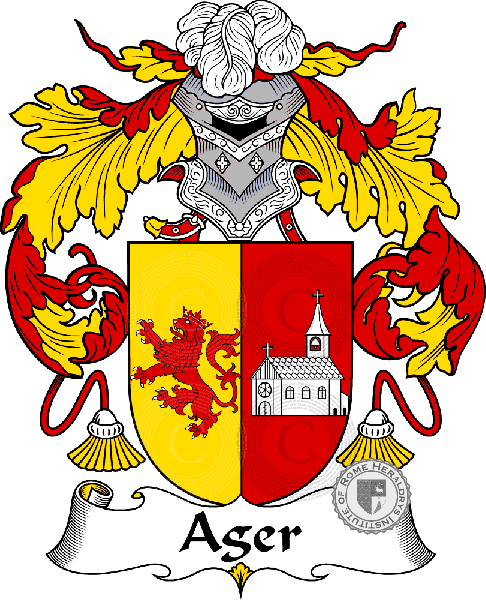 Coat of arms of family Ager - ref:36149
