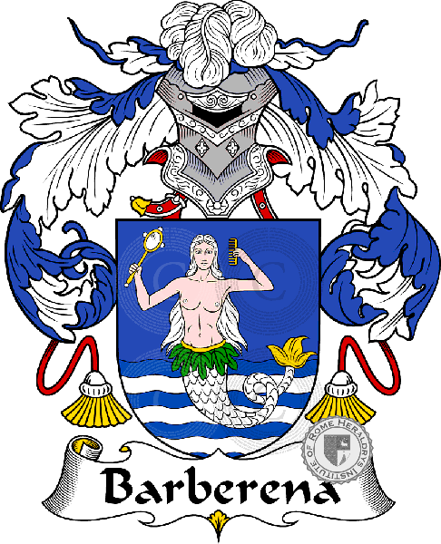 Coat of arms of family Barberena - ref:36418