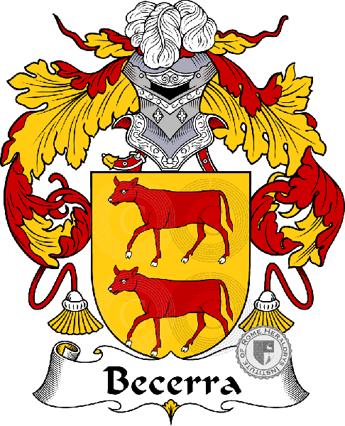 Coat of arms of family Becerra - ref:36463