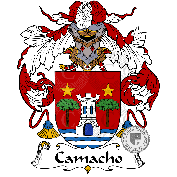 Coat of arms of family Camacho - ref:36578