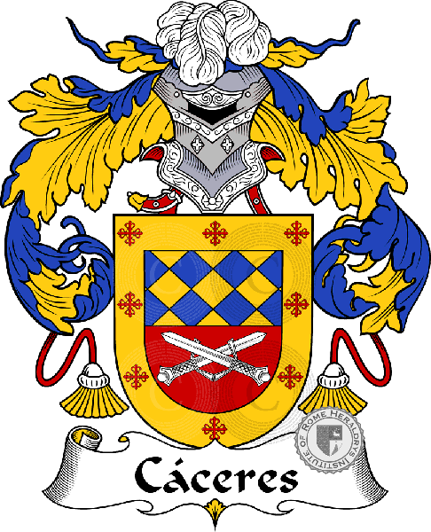 Coat of arms of family Cáceres - ref:36612