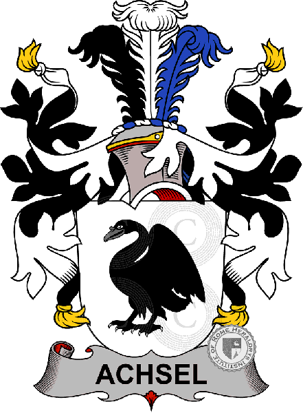 Coat of arms of family Achsel or Axel - ref:37689