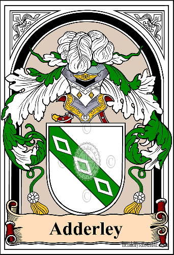 Coat of arms of family Adderley - ref:38042