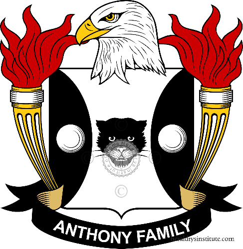 Coat of arms of family Anthony - ref:38930