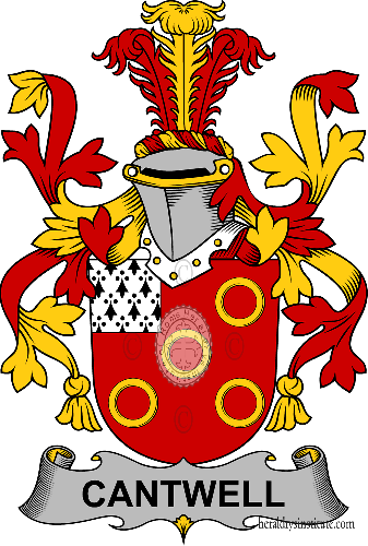 Coat of arms of family Cantwell   ref: 58226