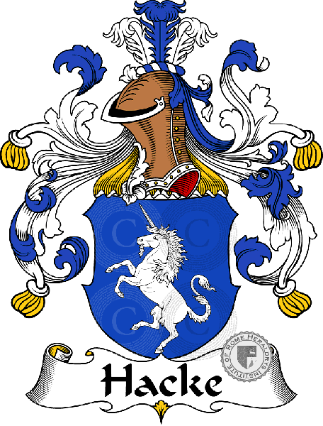 Coat of arms of family Hacke