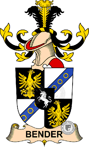 Coat of arms of family Bender de Laytha