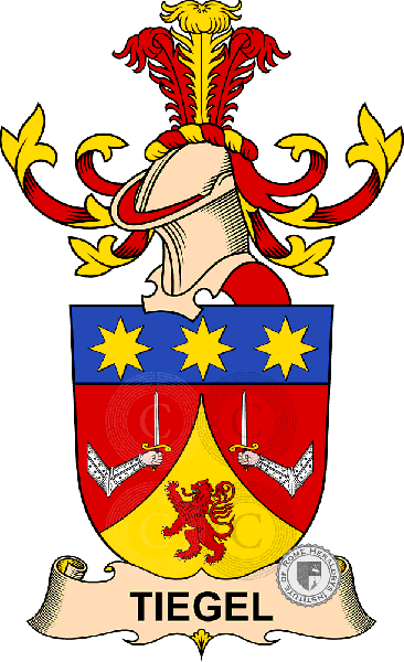 Coat of arms of family Tiegel (de Lindenkron)