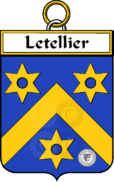 Coat of arms of family Letellier (Tellier le)
