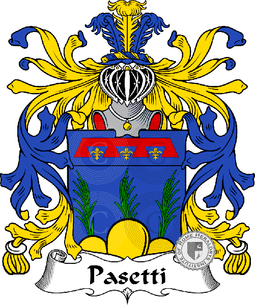 Coat of arms of family Pasetti