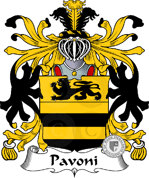 Coat of arms of family Pavoni