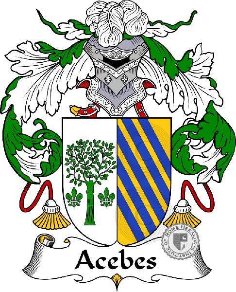 Coat of arms of family Acebes or Aceves