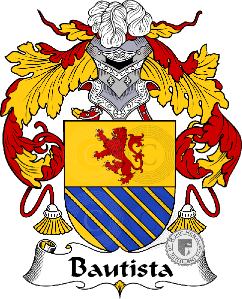 Coat of arms of family Bautista or Baptista