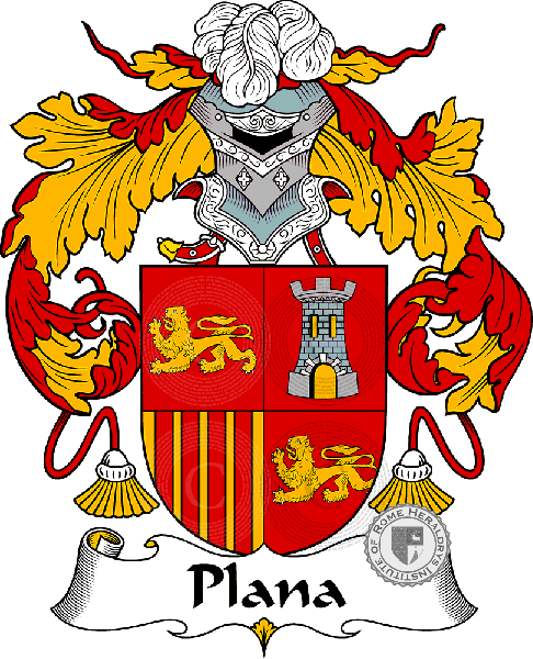 Coat of arms of family Plana or Planas