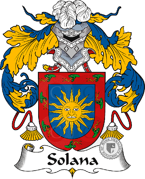 Coat of arms of family Solana or Solano