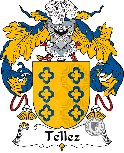 Coat of arms of family Téllez or Tello