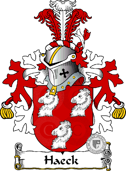 Coat of arms of family Haeck