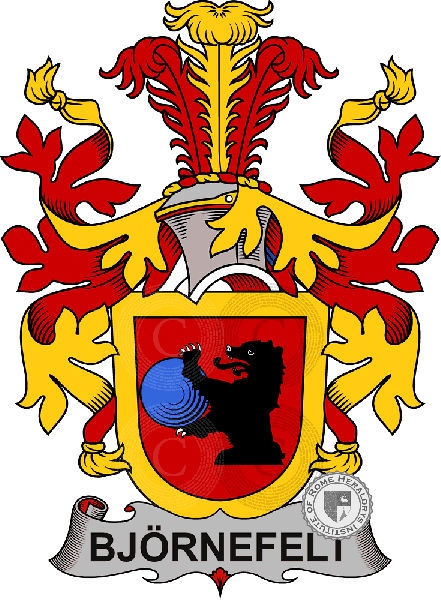 Coat of arms of family Björnefelt