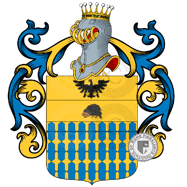 Escudo de la familia Rizzolo, Riccioli, Rizzo, Riccio, Rizzoli