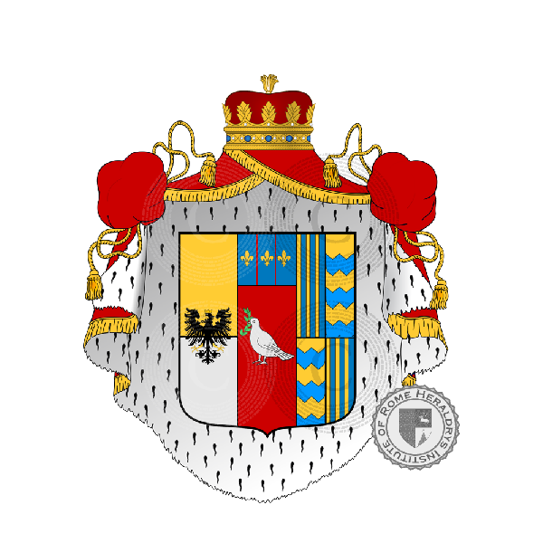 Coat of arms of family Doria Pamphili Landi   ref: 19552