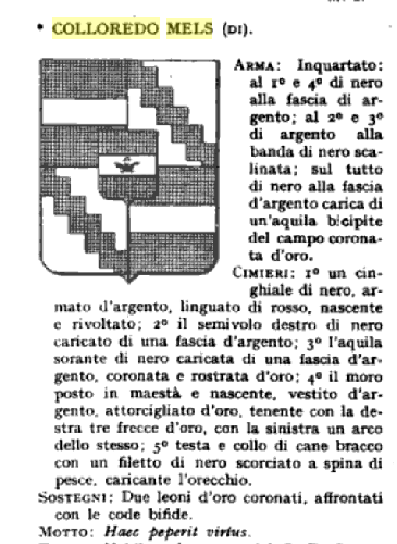 Coat of arms of family Colloredo Mels