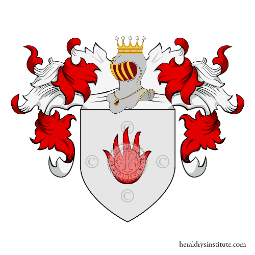 Coat of arms of family Rossi o De Rossi   ref: 23704