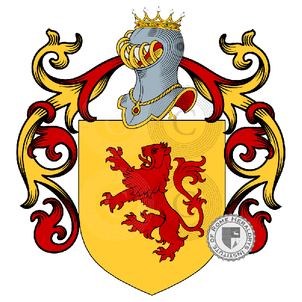 Coat of arms of family Rossi   ref: 23750