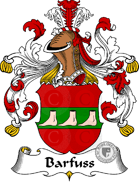 Coat of arms of family Barfuss   ref: 30118