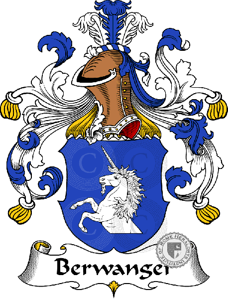 Coat of arms of family Berwanger   ref: 30169