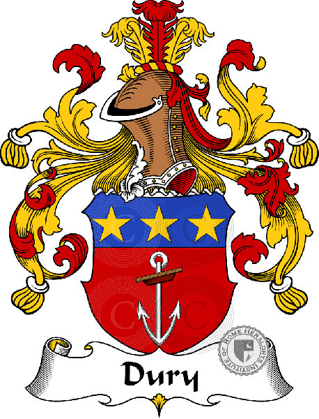 Wappen der Familie Dury   ref: 30349
