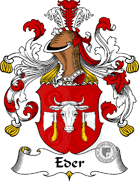 Coat of arms of family Eder   ref: 30381