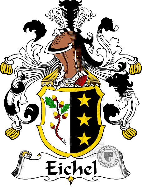 Coat of arms of family Eichel   ref: 30395