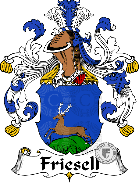 Coat of arms of family Friesell   ref: 30518