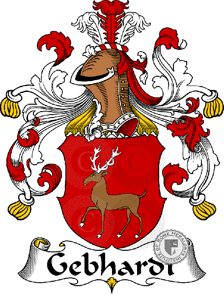 Coat of arms of family Gebhardt   ref: 30557