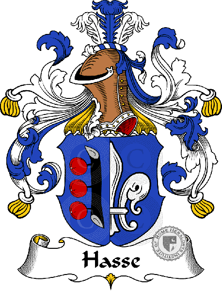 Coat of arms of family Hasse   ref: 30761