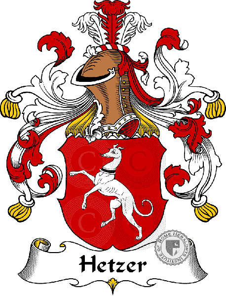 Coat of arms of family Hetzer   ref: 30870