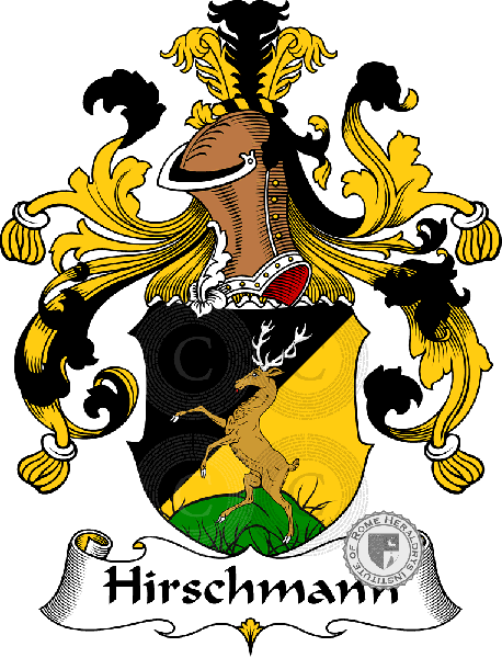 Coat of arms of family Hirschmann   ref: 30895