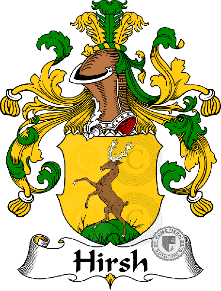 Coat of arms of family Hirsh   ref: 30896
