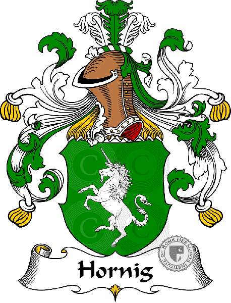 Coat of arms of family Hornig   ref: 30935