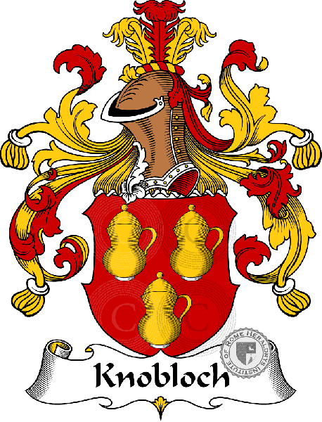 Coat of arms of family Knobloch   ref: 31095