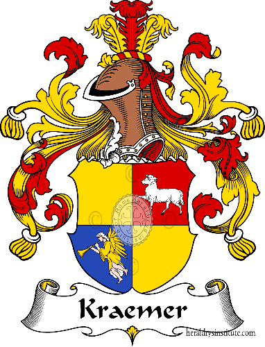 Coat of arms of family Kraemer   ref: 31122