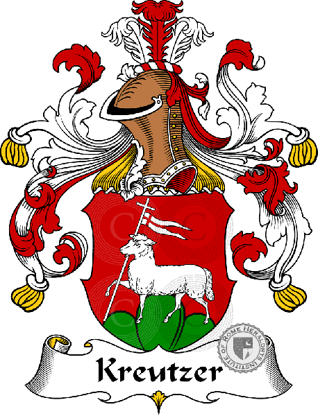 Coat of arms of family Kreutzer   ref: 31141