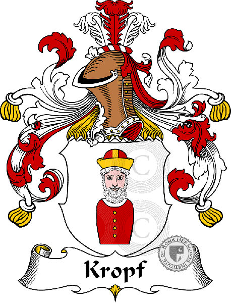 Coat of arms of family Kropf   ref: 31148