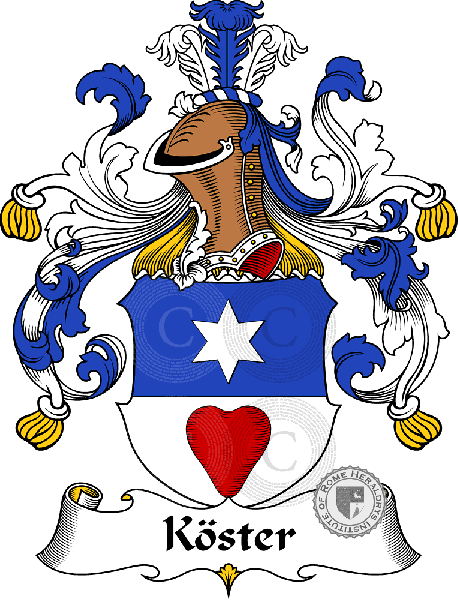 Coat of arms of family Köster   ref: 31169
