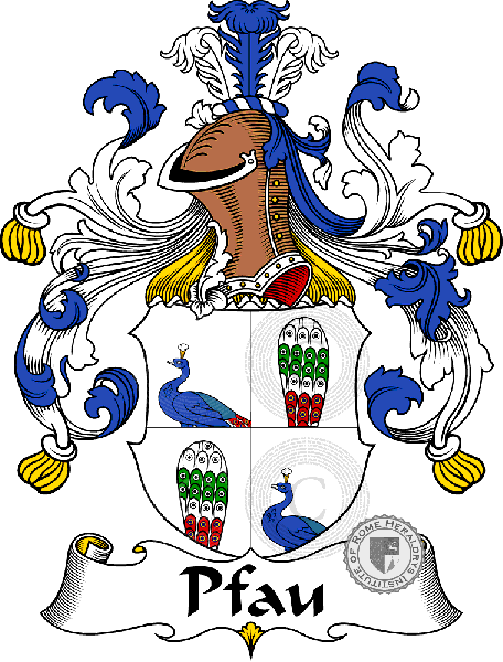 Coat of arms of family Pfau   ref: 31551