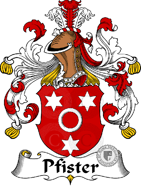 Coat of arms of family Pfister   ref: 31557